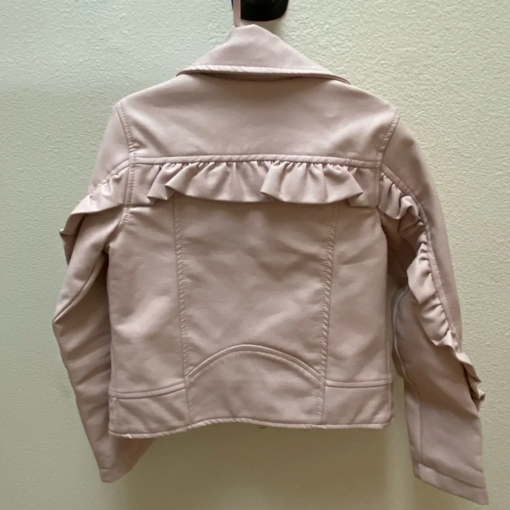 Toddler Pink Faux Leather Jacket - Picture 2 of 7